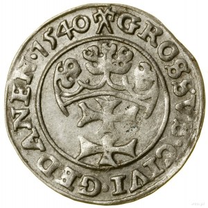 Penny, 1540, Gdansk ; sur l'avers, fin de la légende PRVS ; ...
