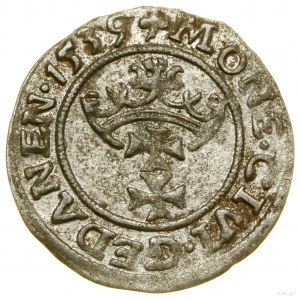 Szeląg, 1539, Gdansk; in the obverse legend POLON, a mark in...