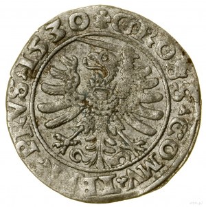 Grosz, 1530, Toruń; miecz z prawej strony głowy Orła, k...