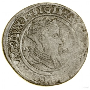 Szóstak, 1562, Vilnius; Av: Büste des Herrschers mit Krone in ...