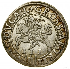 Trojak, 1562, Wilno; odmiana z monogramem i Pogonią bez...