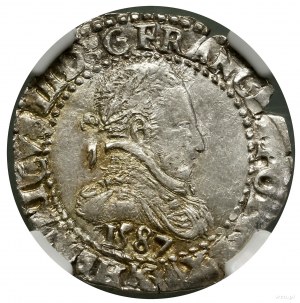1/4 franc, 1587 K, Bordeaux; Ciani 1432, Duplessy 1132, ...