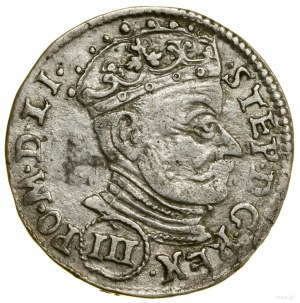 Trojak, 1580, Vilnius ; dénomination III dans un écu circulaire u à...
