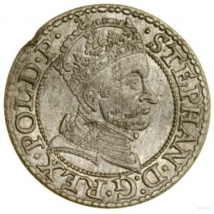 Pfennig, 1579, Danzig; auf der Vorderseite beendet ein Punkt die Inschrift in o...