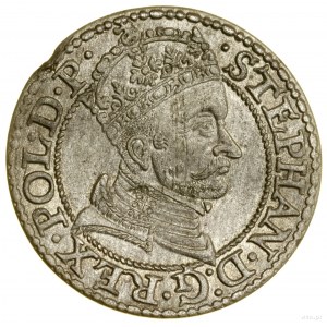 Penny, 1579, Danzica; al dritto un punto termina l'iscrizione in o...