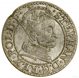 Penny, 1579, Danzica; al dritto un punto termina l'iscrizione in o...