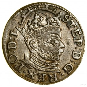 Trojak, 1583, Riga ; couronne de roi avec rosettes ; Iger R.83....