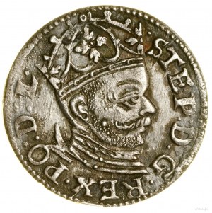 Trojak, 1585, Ryga; mała głowa króla; Iger R.85.1 (R) -...