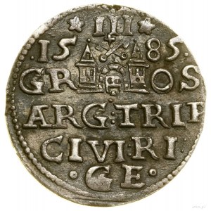 Trojak, 1585, Riga; malá královská hlava; Iger R.85.1 (R) -...