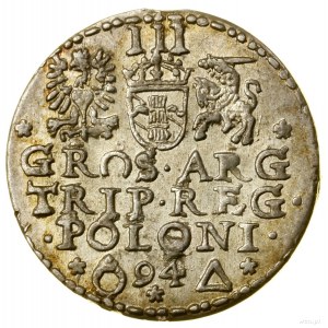 Trojak, 1594, Malbork; odmiana z pierścieniami zamiast ...