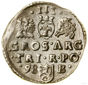 Trojak, 1598, Bydgoszcz; in the obverse legend in M D L lit....