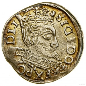 Trojak, 1597, Wschowa; narrow king's head, wavy orifice....