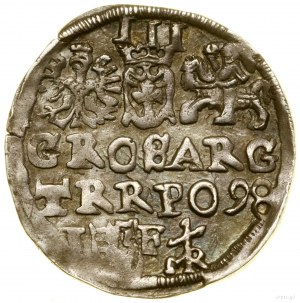Trojak, 1598, Lublin; abbreviated date in second line on...