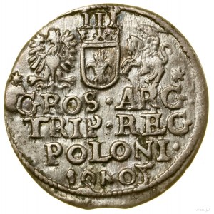 Trojak, 1605, Kraków; a variety with the numeral 5 looking like a...