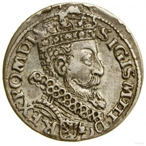 Trojak, 1606, Kraków; in the obverse legend PO M D L, on r....