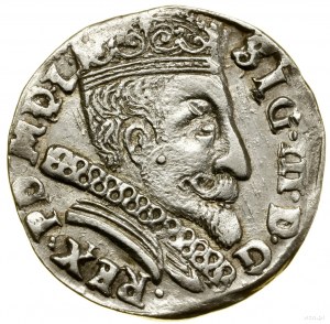Trojak, 1598, Vilnius; dole volská hlava a erb Chaleckých,...