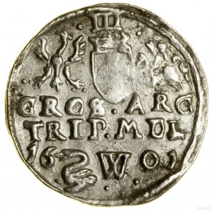Trojak, 1601, Vilnius; on the reverse is the date 16 - 01 split....