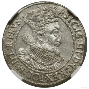 Ort, 1615, Gdansk; bust of ruler with wide orifice, he...