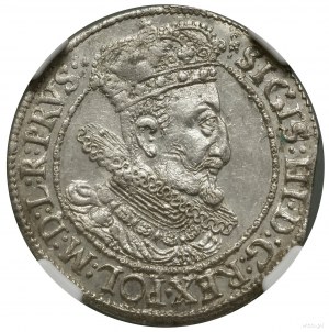 Ort, 1615, Gdansk; bust of ruler with wide orifice, he...