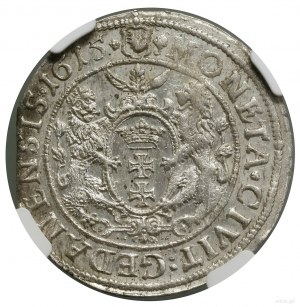 Ort, 1615, Gdansk ; buste du souverain avec un large orifice, il...
