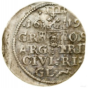 Trojak, 1619, Riga; grande busto del re; Iger R.19.3. ...