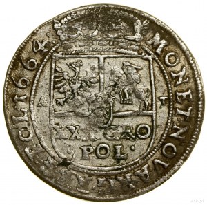 Tymf (złotówka), 1664 AT, Bydgoszcz; korona bydgoska, w...