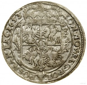 Ort, 1653, Poznań; in the obverse legend IOAN CASIMI, vari...