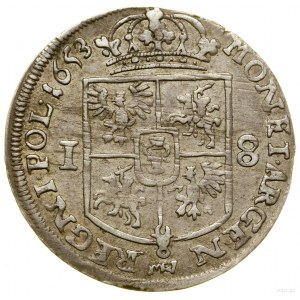 Ort, 1653, Wschowa ; buste du roi portant une couronne de laurier n...