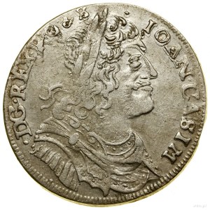 Ort, 1654, Wschowa; in the obverse legend IOAN CASIM, in the le...