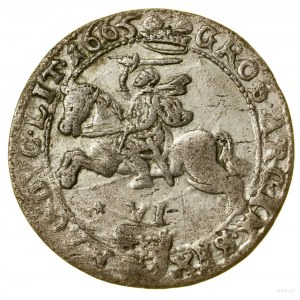 Szóstak, 1665, Vilnius; in the obverse legend IOA CASI...POL....