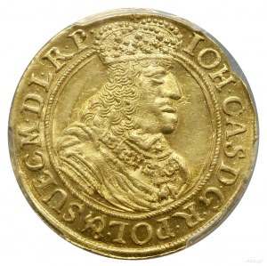 Ducat, 1661, Gdansk ; Av : Buste du souverain à droite, IOH ...