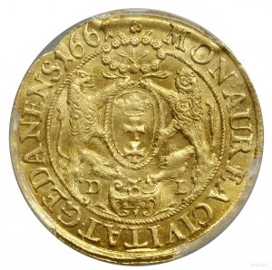 Ducat, 1661, Gdansk; Av: Bust of the ruler to the right, IOH ...