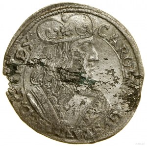 Six pence, 1659, Elbląg ; variété avec rosettes sur l'avers et...