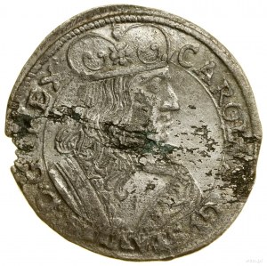 Sixpence, 1659, Elbląg; Variante mit Rosetten auf der Vorderseite und...