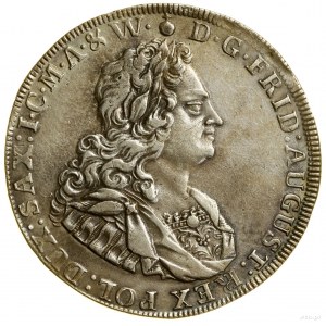 Thaler, 1733 IGS, Dresden; Av: Büste des Königs nach rechts, D....