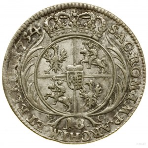 Ort, 1754 EC, Lipsko; poprsí panovníka s oválným žebrovaným...