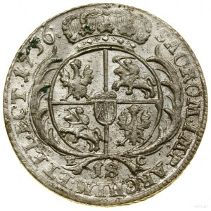 Ort, 1756 EC, Leipzig ; buste du souverain avec une large tête, sans...