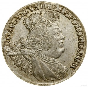 Ort, 1756 EC, Lipsko; busta panovníka s veľkou hlavou, na ...