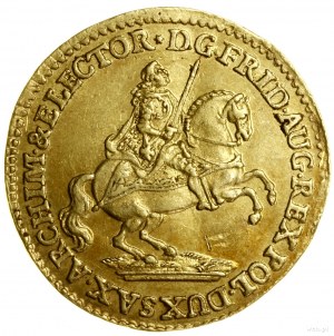 Vicariat ducat, 1741, Dresde ; Av : roi à cheval dans la pra...