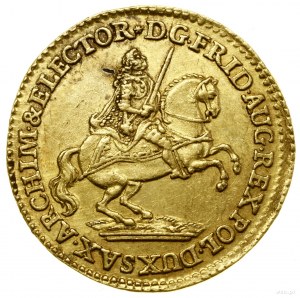 Vicariat ducat, 1741, Dresde ; Av : roi à cheval dans la pra...