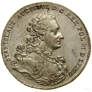 Thaler, 1766 FS, Varšava; Av: Busta kráľa v brnení, ...