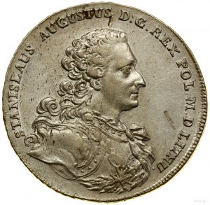 Thaler, 1766 FS, Varšava; Av: Busta kráľa v brnení, ...
