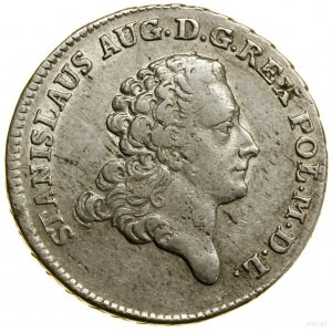 Deux zlotys (8 pennies), 1776 EB, Varsovie ; avec les lettres E...