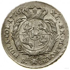 Zwei Zloty (8 Pfennige), 1776 EB, Warschau; mit den Buchstaben E...