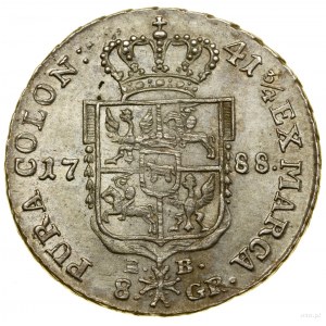 Due zloty (8 centesimi), 1788 EB, Varsavia; con le lettere E...