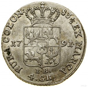 Złotówka (4 grosze), 1791 EB, Warszawa; z literami EB (...