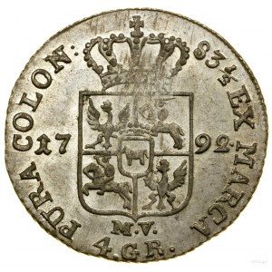 Zloty (4 centesimi), 1792 MV, Varsavia; Kop. 2381, Parco...