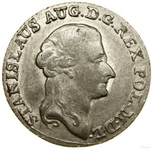 Zlotý (4 groše), 1793 MV, Varšava; Kop. 2382, Parc...