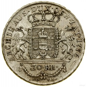 30 krajcarów (dwuzłotówka), 1776 IC FA, Wiedeń; Eypelta...