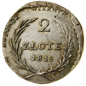 2 oro, 1813, Zamosc; varietà con rami più lunghi e...